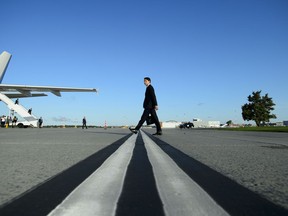 Prime Minister Justin Trudeau departs Ottawa on Friday, Aug 23, 2019., on route to France to attend the G7 Summit.