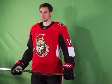 Max Veronneau is video taped for a video segment  as the Ottawa Senators begin training camp with medicals and fitness testing.