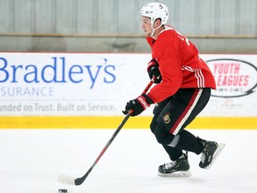 Logan Brown had the C on his jersey for the Ottawa Senators rookies Friday night.