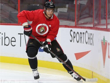 Artem Anisimov of the Ottawa Senators during training camp in Ottawa, September 13, 2019.