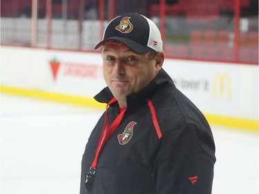 D.J. Smith of the Ottawa Senators during training camp in Ottawa, September 13, 2019.