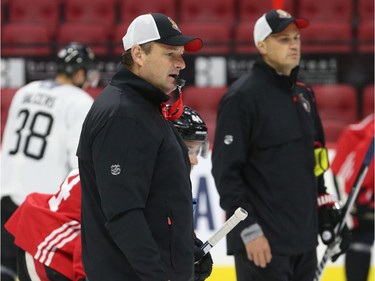 Head Coach DJ. Smith  of the Ottawa Senators during training camp in Ottawa, September 13, 2019.