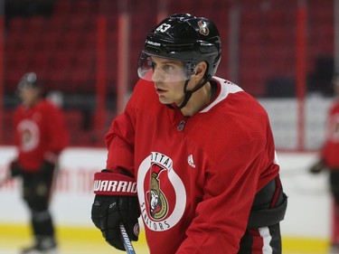 Tyler Ennis of the Ottawa Senators during training camp in Ottawa, September 13, 2019.
