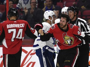 Ottawa Senators winger Scott Sabourin has impressed the team with his grit. (THE CANADIAN PRESS)