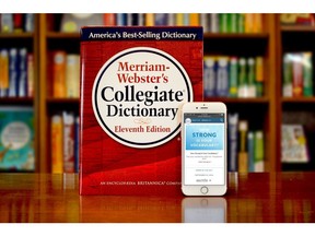 In this handout image provided by Merriam-Webster, Merriam-Webster's Collegiate Dictionary and mobile website are displayed September 23, 2016 in Springfield, Massachusetts.