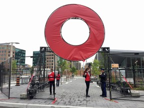 A massive O greets guests for opening ceremonies of the LRT at the Tunney's Pasture Station. Wayne Cuddington, Postmedia