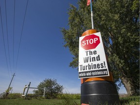 A wind farm is being built outside Crysler, one of the last approved by the Liberal Kathleen Wynne government. Local land owners are hopping mad about it. Signage on the front lawn of the home owned by Randy Lamb and his partner which it is surrounded by cornfields that he does not own, but the farmer has contracted to allow a wind turbine to be built at the back of the fields.