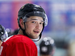 Logan Brown was among the Ottawa Senators top prospects who took in Monday night's game against the Winnipeg Jets. (Errol McGihon/Ottawa Sun)