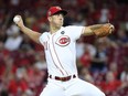 Reds reliever Michael Lorenzen throws a pitch against the Phillies at Great American Ball Park in Cincinnati on Wednesday, Sept. 4, 2019.