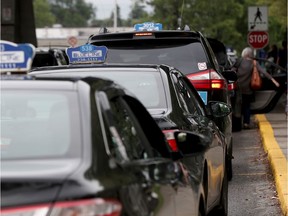 Taxis lined up.