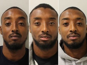 Brothers Reiss, Ralston and Ricky Gabriel, 28, from north London. (Metropolitan Police photos)
