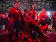 Supporters of Liberal party candidate, Justin Trudeau, react to the announcements of the first results at the Palais des Congres in Montreal during Team Justin Trudeau 2019 election night event in Montreal, Canada on October 21, 2019.