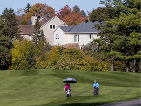 Golfers play at Kanata Golf and Country Club. ClubLink has submitted to city hall its controversial planning application to redevelop 71 hectares of land at the Kanata Golf and Country Club. October 8, 2019.