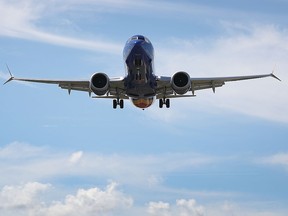 A Southwest Boeing 737 Max 8 enroute from Tampa prepares to land at Fort Lauderdale-Hollywood International Airport on March 11, 2019 in Fort Lauderdale, Fla.