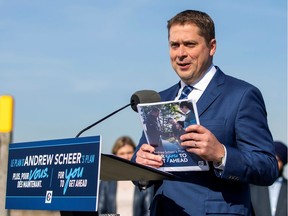 Conservative Leader Andrew Scheer campaigns for the upcoming election in Delta, B.C., on Friday.