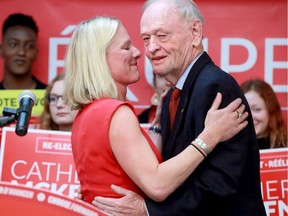 Former prime minister Jean Chrétien joined Liberal candidate Catherine McKenna for a rally in Westboro on Saturday, adding some star power to the packed event. Julie Oliver/Postmedia