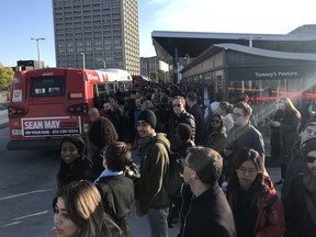 Many LRT passengers were trapped at Tunney’s Pasture on Wednesday and eventually shuttled onto OC Transpo buses to take them to various destinations.