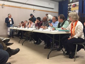 Nine of 10 candidates running for election in Renfrew–Nipissing–Pembroke attended an all-candidates meeting on Saturday night, but incumbent Cheryl Gallant was absent.