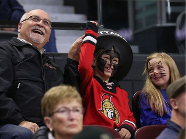 It was a game for kids today as they cheer for the team in the first period as the Ottawa Senators take on the Tampa Bay Lightning in NHL action at the Canadian Tire Centre. Photo by Wayne Cuddington / Postmedia