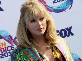 Taylor Swift arrives at the Teen Choice Awards held at Hermosa Beach Pier Plaza in Los Angeles, on Aug. 11, 2019.