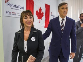Leader of the federal People's Party of Canada Maxime Bernier visits the campaign office of PPC candidate Renata Ford on Wednesday September 11, 2019.