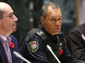 Chief of Police Peter Sloly attends the Ottawa draft budget meeting at City Council.