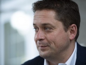 Conservative Leader Andrew Scheer participates in an interview reflecting on the 2019 federal election, in Ottawa, on Thursday, Oct. 24, 2019. THE CANADIAN PRESS/Justin Tang