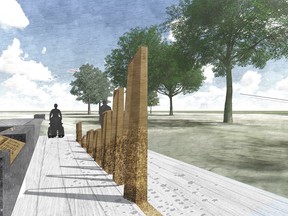 An artist's rendering of an Ontario memorial to honour veterans of the war in Afghanistan is shown in this undated image.