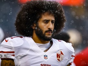 A December 2016 file photo of quarterback Colin Kaepernick, then with the San Francisco 49ers.