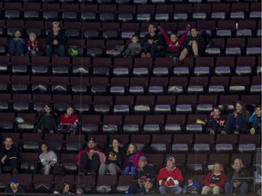 Many empty seats in the Canadian Tire Centre when the Ottawa Senators played the Minnesota Wild. October 14, 2019.