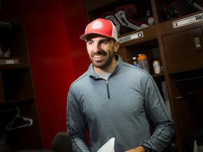 Brad Sinopoli spoke to media during the Ottawa Redblacks season-ending media availability, following the end of the CFL regular season, at TD Place, Sunday, November 3, 2019. Sinopoli was excited to announce that he and his wife will be expecting a baby.
