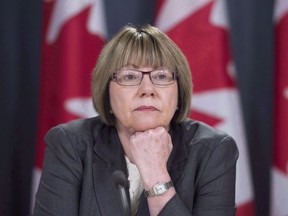 Anne McLellan, seen here as the former leader of the federal task force on marijuana at a news conference in Ottawa on Dec. 13, 2016, was hired as an advisor to Prime Minister Justin Trudeau on Oct. 29, 2019. (THE CANADIAN PRESS/Adrian Wyld)