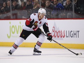 Heading into last night’s game against the Flyers, Sens defenceman Mark Borowiecki had two goals and seven points in 18 games this season. (Getty images)
