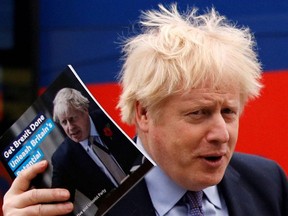 Britain's Prime Minister Boris Johnson arrives for the Conservative party's manifesto launch in Telford, Britain November 24, 2019.