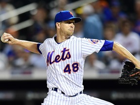 In this Sept. 25, 2019, file photo, Jacob deGrom of the New York Mets pitches in the first inning of their game against the Miami Marlins at Citi Field in the Flushing neighbourhood of the Queens borough in New York City.