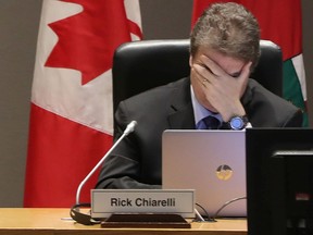 Coun. Rick Chiarelli attends the 2019 city budget meeting in Ottawa on Wednesday Nov 6, 2019.