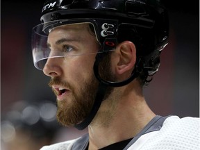 Ottawa Senator Scott Sabourin during practice at the Canadian Tire Centre in Ottawa Monday Oct 7, 2019.