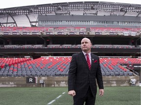 Following the formal press conference he new Redblacks head coach Paul LaPolice got a look at TD Place stadium.