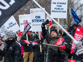 Teachers and education workers on the picket line at Ridgemont High School on Dec. 4, 2019