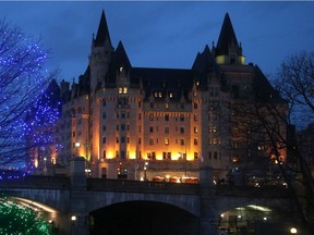 An evening photo of the Château Laurier from this past week.