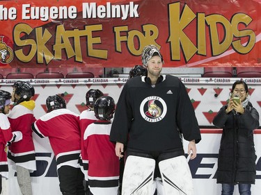 Ottawa Senators goalie Craig Anderson takes part in the 16th annual Eugene Melnyk Skate for Kids at Canadian Tire Centre on Friday, Dec. 20.