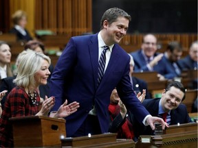 Canada's Conservative Party leader Andrew Scheer announces that he is stepping down as party leader in the House of Commons on Parliament Hill on Dec. 12, 2019.