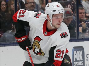 Ottawa Senators centre Logan Brown was on a fourth line at practice on Friday.