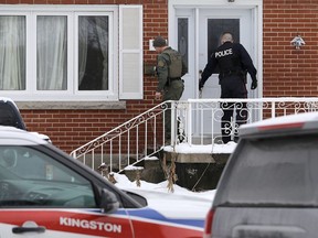 Kingston police at a home on Hillendale Avenue in Kingston, the scene of a homicide, on Wednesday, Dec. 18, 2019.