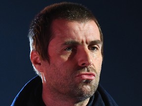 Liam Gallagher is seen on stage during the MTV EMAs 2019 at FIBES Conference and Exhibition Centre on Nov. 3, 2019, in Seville, Spain.