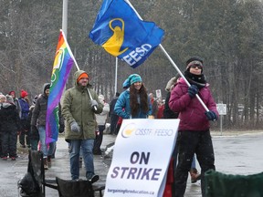 Teachers and education workers on the picket line at John McCrae Secondary School in Ottawa on Wednesday, Dec 4, 2019.