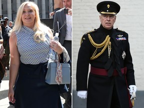 Virginia Giuffre (left) and Prince Andrew are seen in file photos.