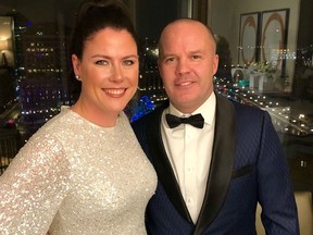 Former Ottawa Redblacks coach Rick Campbell with his new wife, Brianna Sutton