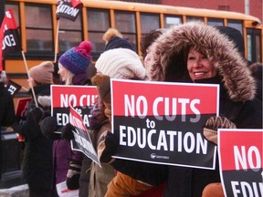 Teachers on the picket line.