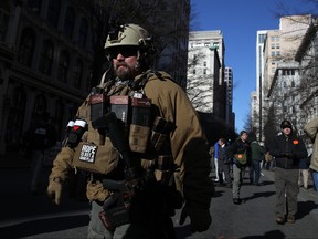 Gun rights advocates attend a rally organized by The Virginia Citizens Defense League on Capitol Square near the state capitol building Jan. 20, 2020 in Richmond, Va. (Win McNamee/Getty Images)